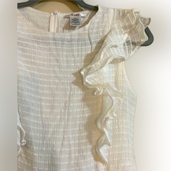 Dress Boutique Ruffles Esley Viscose Layers Cream Size M Beach Romantic Sheer - Picture 12 of 13